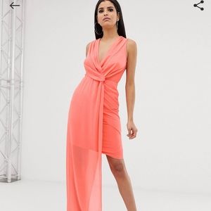 ASOS coral wrap dress